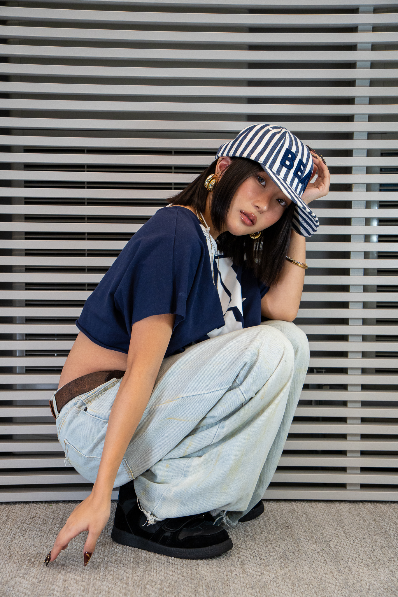 Creative seated fashion portrait